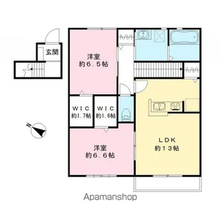 ペア ネクスト A棟【201号室号室】の間取り