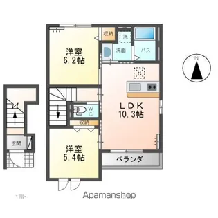 クルール Ⅱ【205号室】の間取り
