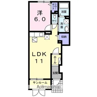 ユーストマ尾山Ⅰ【1階】の間取り