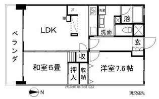 グランヴィル南千歳一番館【4階】の間取り