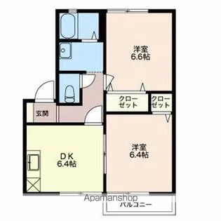 フォンテーヌD【2階】の間取り