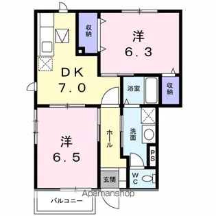 アンソレーユ大喜多 Ⅲ【1階】の間取り