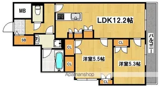 MAISON DE MINE NAGAI PARC EST.【1階】の間取り