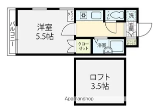 アップルハウス馬替【206号室】の間取り