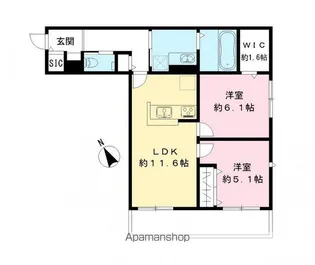 フィカーサ柏の葉【105号室号室】の間取り