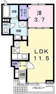 バーミィ・メゾン【1階】の間取り