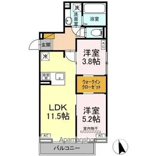 DーSOLACE津田沼 II【2階】の間取り
