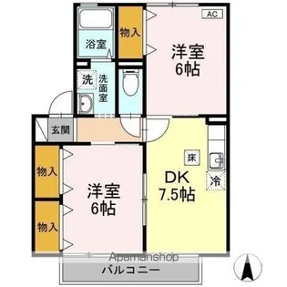 ラ・フルール A棟【1階】の間取り