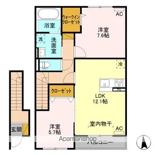 シルクロード 万葉 A【2階】の間取り
