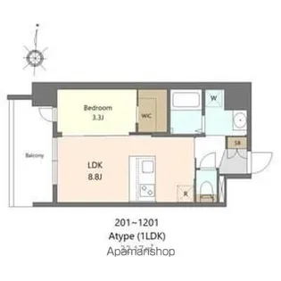S-RESIDENCE難波西alter【10階】の間取り