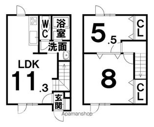 NORTH AOYAMA【1C号室】の間取り