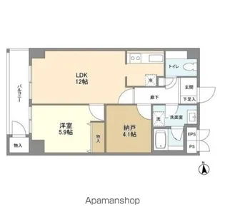 カルチェ恵比寿【4階】の間取り