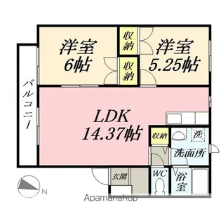 サンパティオ大福 Ⅱ【2階】の間取り