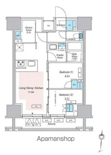 プレディアコート錦糸町スカイビュー【13階】の間取り
