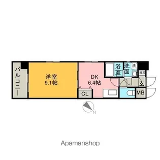 ビュー博多【6階】の間取り