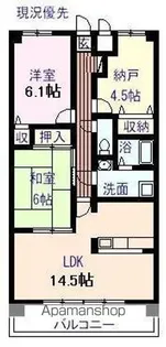 グランドール沖野上【203号室】の間取り