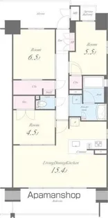 グランアッシュあびこVERT(グランアッシュアビコヴェント)【3階】の間取り