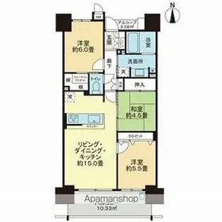 サーパス持田町【3階】の間取り
