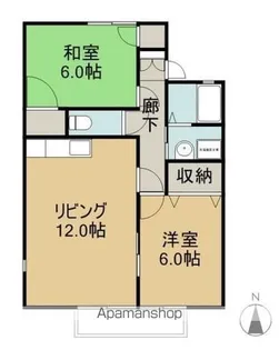 ディアコートⅡB【202号室】の間取り