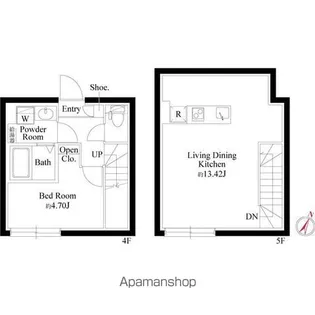 オプション坂下【4階】の間取り