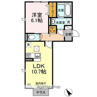 イオメール折尾 A棟【1階】の間取り
