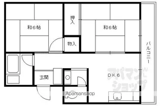伴コーポラス【208号室】の間取り