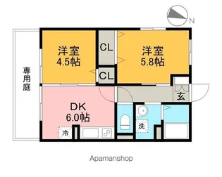 ラ・ペジブル【1階】の間取り