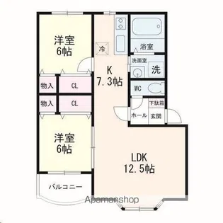 グランシャリオ【202号室】の間取り