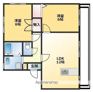 プレステージ八万A【101号室】の間取り
