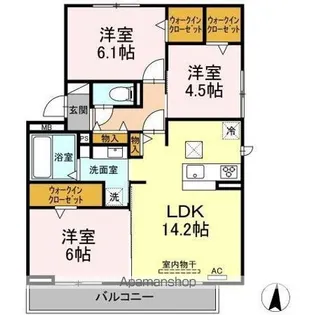 UーDINE庄内緑地【1階】の間取り