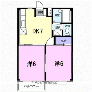 エルディム横山【1階】の間取り