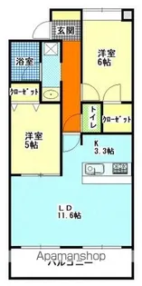 ラフィネスおもちゃのまち駅前【803号室】の間取り