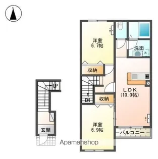 コンフォルトKⅡ【2階】の間取り