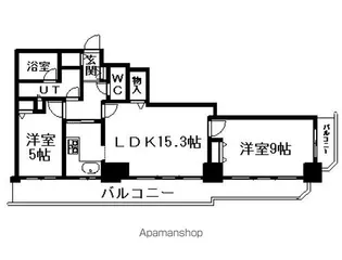 知事公館前タワーレジデンス【26階】の間取り