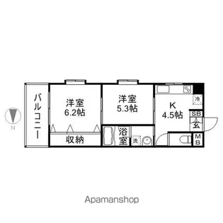 キャッスル井上【505号室】の間取り