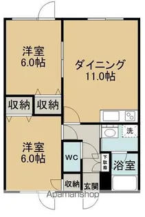 北海道網走市桂町5丁目【アパート】の間取り