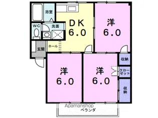 シティハイツ沖【2階】の間取り