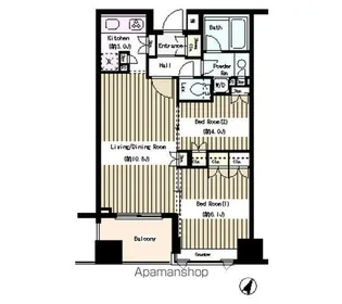 東京都中央区日本橋堀留町2丁目【マンション】の間取り