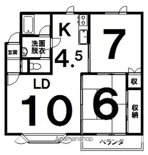 パークヒルズⅠ【101号室】の間取り