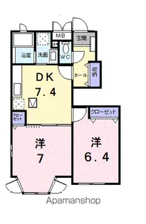 メゾン・ミノツB【1階】の間取り