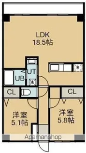 ハイム桔梗Ⅱ【3階】の間取り