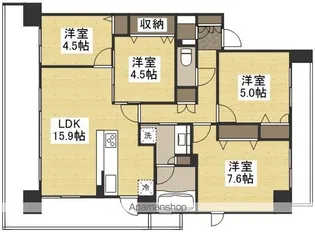 アルビオ・ガーデン新倉敷駅前【14階】の間取り