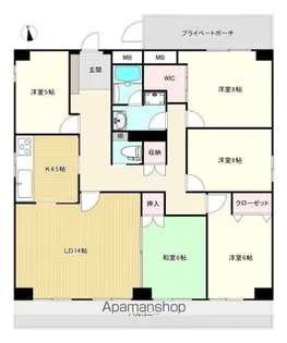 コンフォート宝町【10階】の間取り