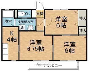 グランディール中村A棟【103号室】の間取り