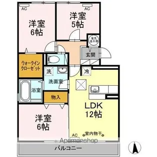サニーハウス F【1階】の間取り