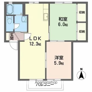 徳島県徳島市大原町壱町地【アパート】の間取り