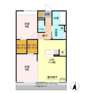 シェグラヴェート【2階】の間取り