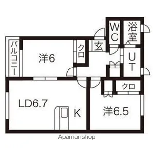 アジェンテB【1階】の間取り