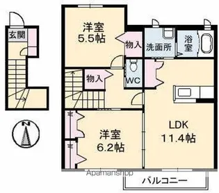 グランマスト木太町【A203号室】の間取り