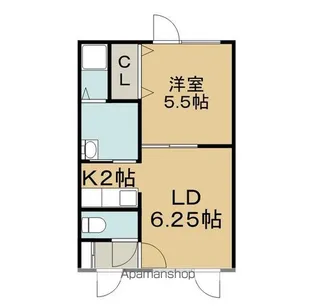 コーポディン【2階】の間取り